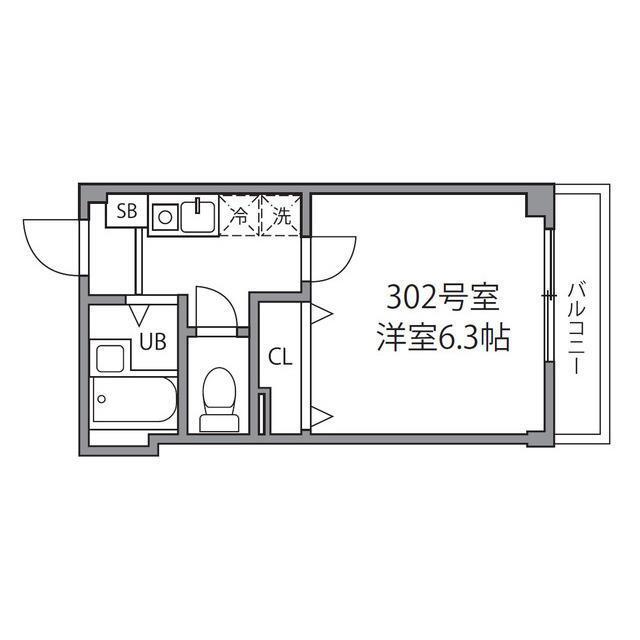 シャトレー和泉多摩川(1K/3階)の間取り写真