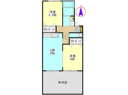 セジュールNA(2DK/1階)の間取り写真