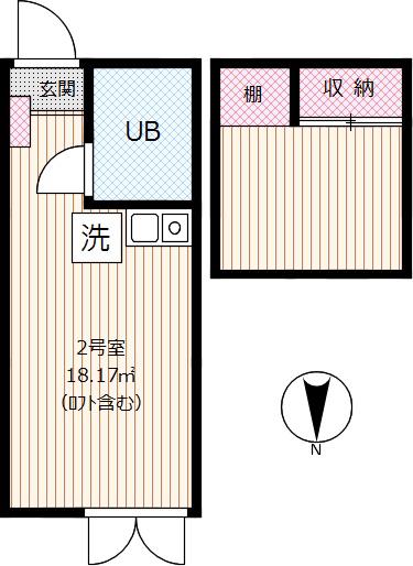八景舎高円寺南(ワンルーム/1階)の間取り写真