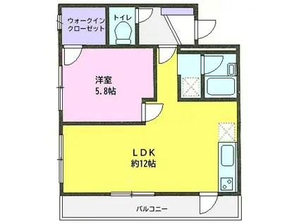 サンシャインビル(1LDK/2階)の間取り写真