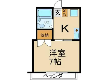 コーポあさみII(1K/2階)の間取り写真