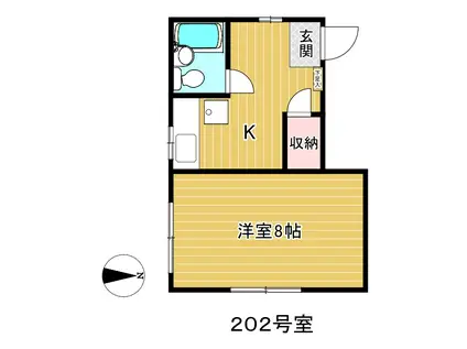 藤栄ビル(1K/2階)の間取り写真