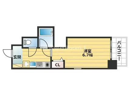 エステムコート大阪城南II(1K/8階)の間取り写真