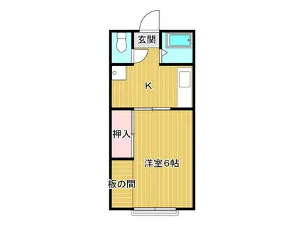 コーポさとう(1K/2階)の間取り写真