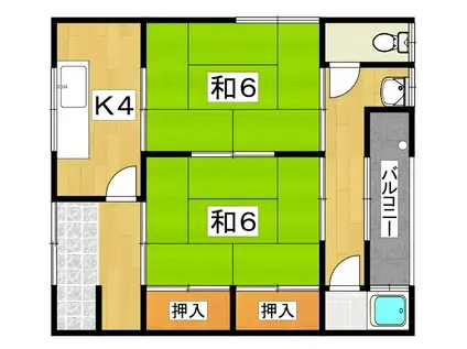 ヴィラメゾン312(2K/2階)の間取り写真