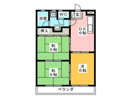 村井レジデンス(3DK/4階)の間取り写真