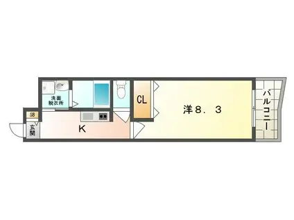 ジャン ボヌール(1K/3階)の間取り写真