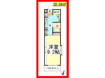 TD アネシス湘南(1K/5階)の間取り写真