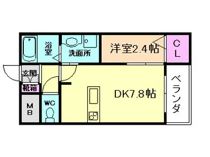 シャーメゾンメイプル箕面(1LDK/2階)の間取り写真