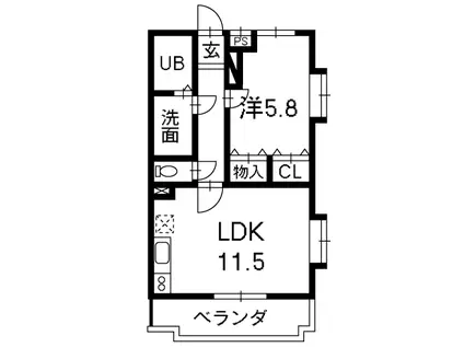 ロワイヤル大塚A(1LDK/1階)の間取り写真