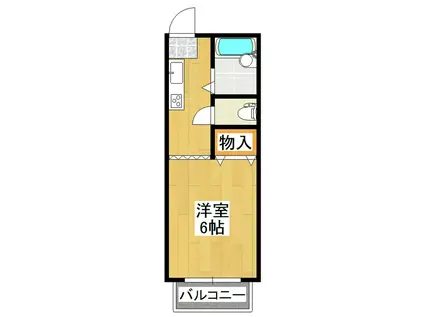 竜ヶ崎アーバンヒル(1K/1階)の間取り写真