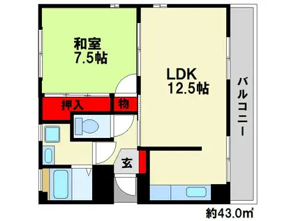 VEGA・錦(1LDK/3階)の間取り写真