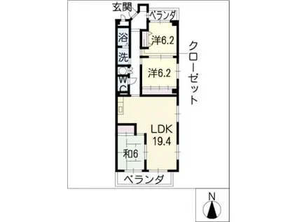 シェルコート辰巳(3LDK/5階)の間取り写真