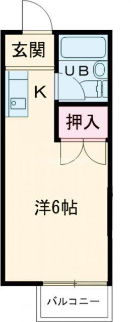 プリンスハイツ(ワンルーム/2階)の間取り写真