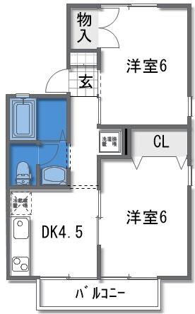 パノラマハイツ(2DK/2階)の間取り写真