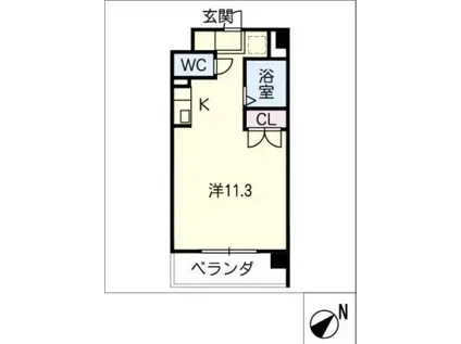 アルキウムマンション(ワンルーム/1階)の間取り写真