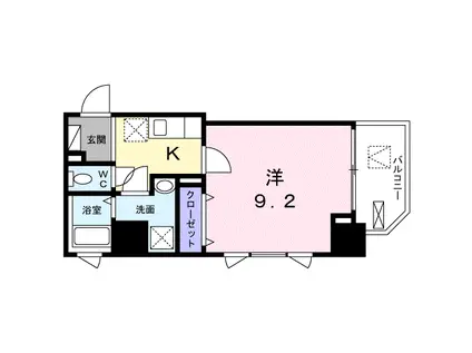 グランヒルズ西新宿(1K/4階)の間取り写真