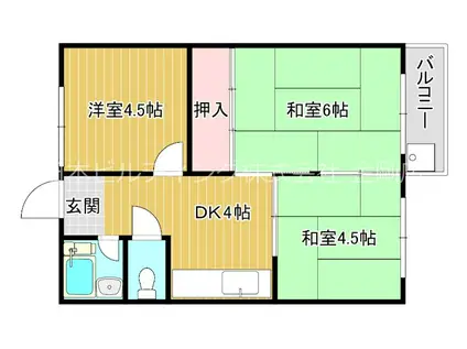 小田第一マンション(3DK/1階)の間取り写真