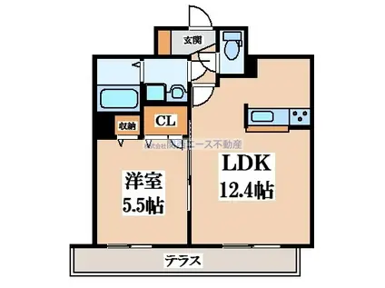 サンヒルズ阪奈(1LDK/1階)の間取り写真