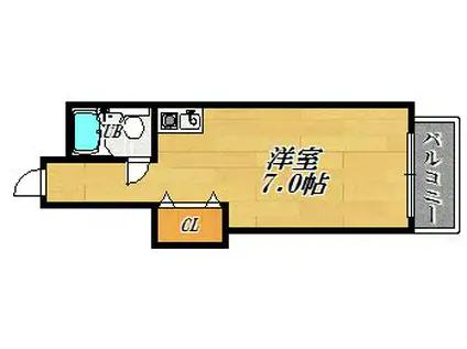 スペースシャトー中津(ワンルーム/1階)の間取り写真