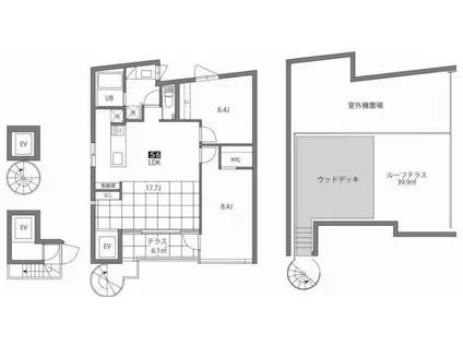 KAGURAZAKA TERRACE(2LDK/4階)の間取り写真