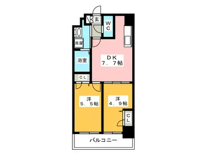 プレスタイル博多イースト(2LDK/10階)の間取り写真