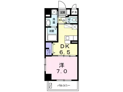 ミニヨン アビタシオン久米(1DK/4階)の間取り写真