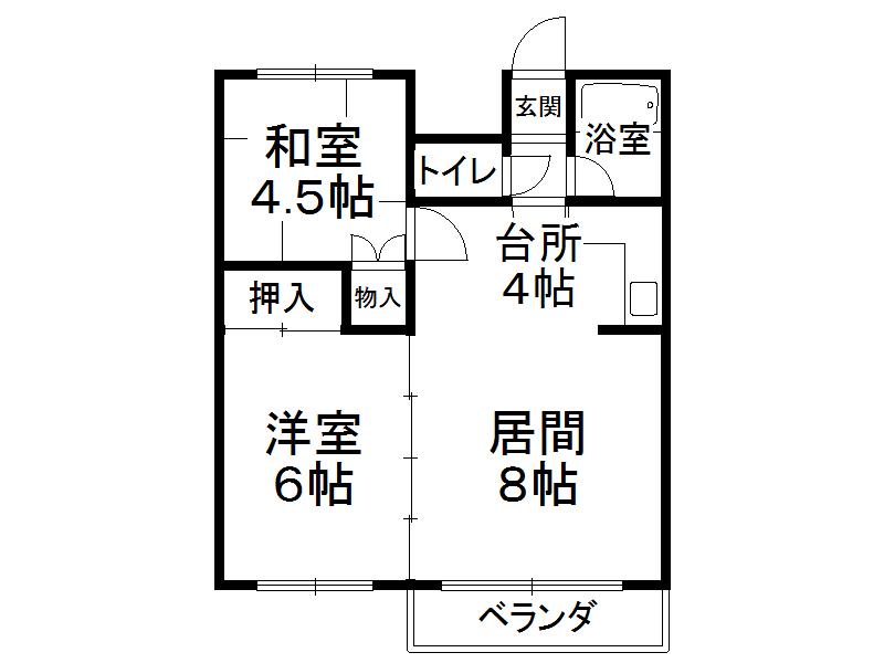 高田マンション(2DK/2階)の間取り写真