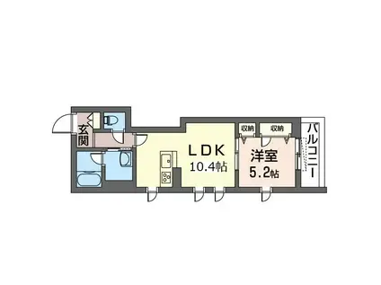 サンウィステリア(1LDK/2階)の間取り写真