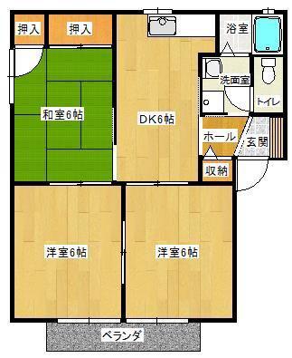 シャルマン八島(3DK/1階)の間取り写真