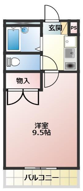 MORRIS(1K/1階)の間取り写真