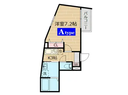 アカシアヒルズ亀有(1K/5階)の間取り写真