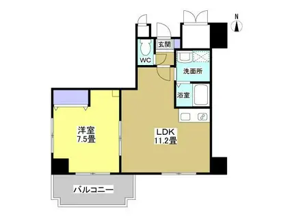 ザ・レジデンス元魚(1LDK/2階)の間取り写真