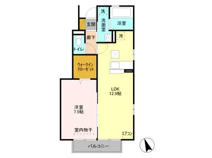 アリビオ(1LDK/1階)の間取り写真