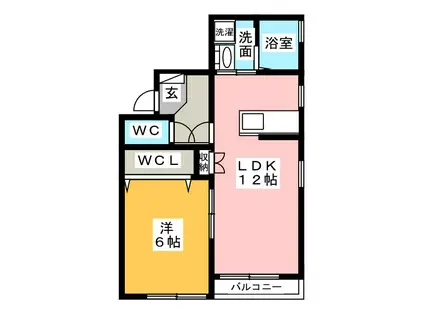 マウントハイツIII(1LDK/2階)の間取り写真