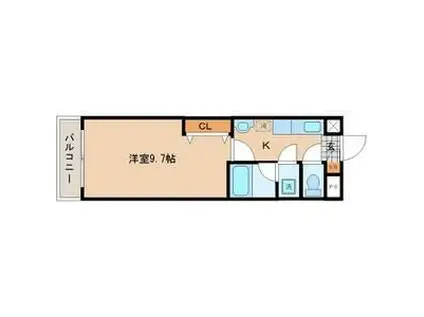 パークヒルズ上ノ台(1K/4階)の間取り写真