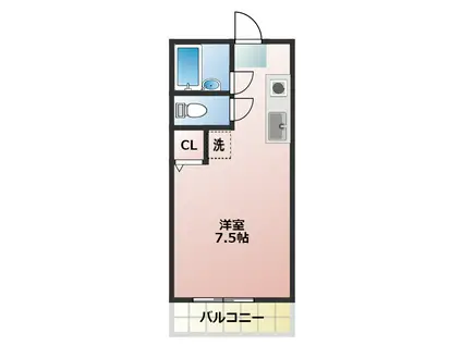 コンソラトゥール(ワンルーム/3階)の間取り写真