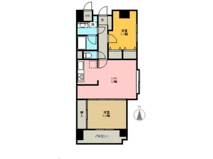 エアーズ港町(2LDK/4階)の間取り写真