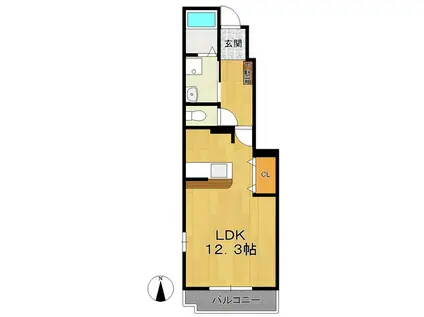 メゾンド・ラポール(ワンルーム/1階)の間取り写真