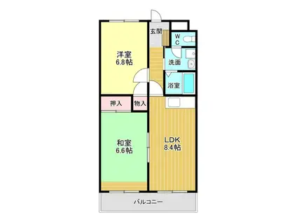 ビューしじみの森(2LDK/2階)の間取り写真