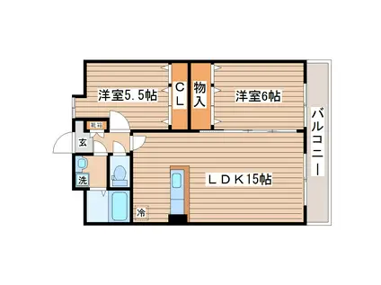 グレイスコート高嶺(2LDK/1階)の間取り写真