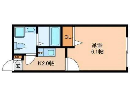 ブランドール東武練馬(1K/1階)の間取り写真