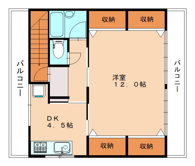 AURUM(1DK/3階)の間取り写真