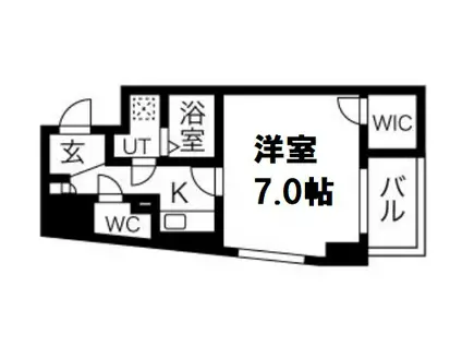 プレサンス中之島公園パークレジデンス(1K/6階)の間取り写真