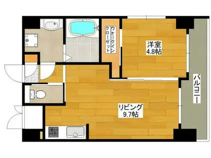 ノルデンハイム江坂III(1LDK/14階)の間取り写真