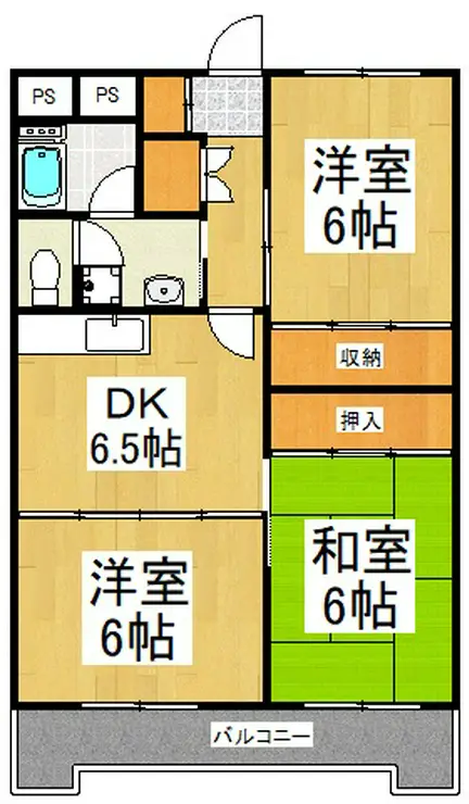 川端ハイツ 3階階 間取り