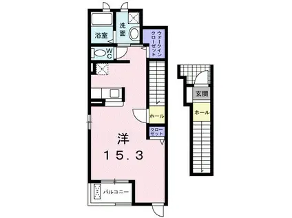 エレガンテ(ワンルーム/2階)の間取り写真