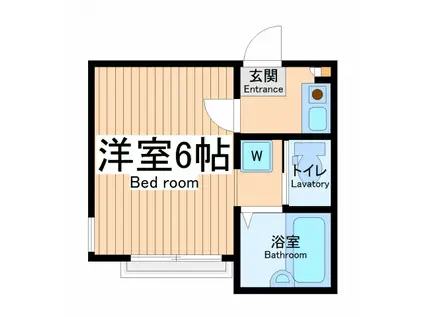 フローラ共和(1K/1階)の間取り写真