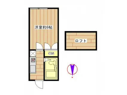 ロジュマン新町II(1K/1階)の間取り写真