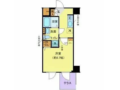 クレヴィスタ戸越公園(1K/1階)の間取り写真